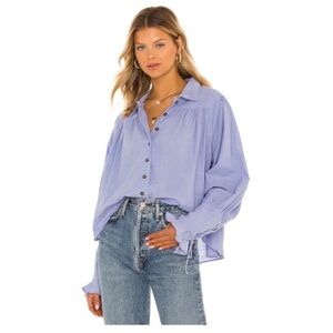 Free People Kiss Kiss Laced Cuff Blouse